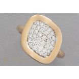 matching Bigli signed "Mini Nicky" design ring in pink gold (18 carat) with ca 0,50 carat of very hi