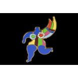 Niki de St-Phalle "Nana" pendent/brooch in gilded metal and enamel to be dated around 2000 - with en