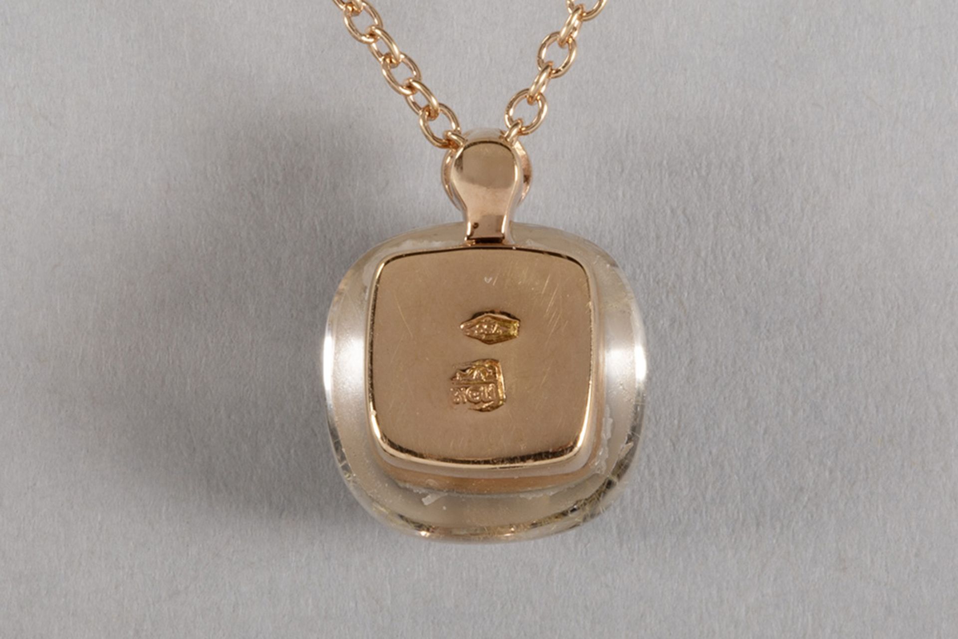 matching Bigli signed 'Mini Sweety' design pendant in rose gold (18 carat) with a rutilated quartz c - Bild 2 aus 2