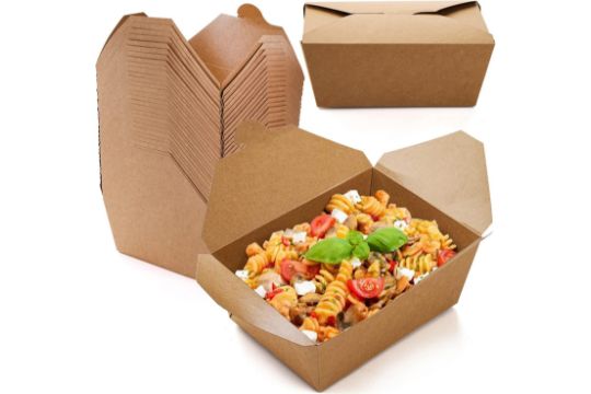 300 LUNCH BOX KRAFT - 150X120X65 - 1150 ML TAKEAWAY FOOD BOXES CARDBOARD KRAFT FOOD CONTAINERS - Image 5 of 5