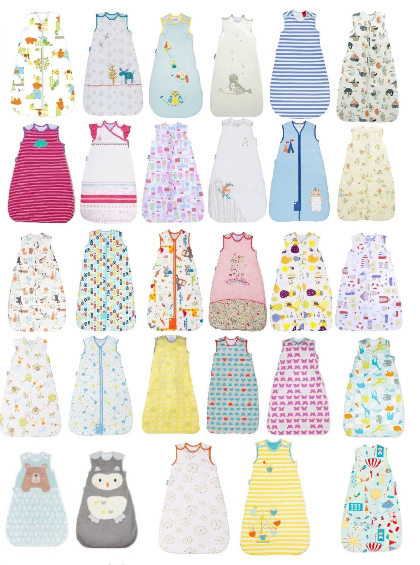 500 X BRAND NEW MIXED BABY SLEEPING BAG BLANKETS CHOSEN AT RANDOM RRP CIRCA £7500 +