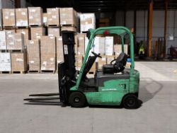 **(INCLUDES CHARGER)**MITSUBISHI FB16N ELECTRIC FORKLIFT - 4 WHEEL | 1,600KG CAPACITY T