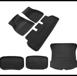CAR FLOOR MATS FOR TESLA FOR MODEL Y 2017-22 TRUNK AND FLOOR MATS RHD ALL WEATHER ANTI SLIP 6PSC