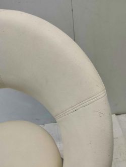 BAR STOOLS CREAM FAUX LEATHER AND CHROME JOBLOT X3 MINOR DAMAGES