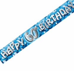 2000 X HAPPY 60 BIRTHDAY FOIL BANNER BLUE (288)