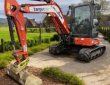 2022 KUBOTA U50-5 5T MINI EXCAVATOR WITH QUICK HITCH AND 3 BUCKETS