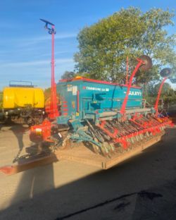 SULKY DRILL WITH MASCHIO POWER HARROW COMBINATION AND TRAILER