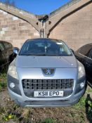 2011 PEUGEOT 3008 EXCLUSIVE HDI DIESEL 1.5L DIESEL - NO VAT ON HAMMER