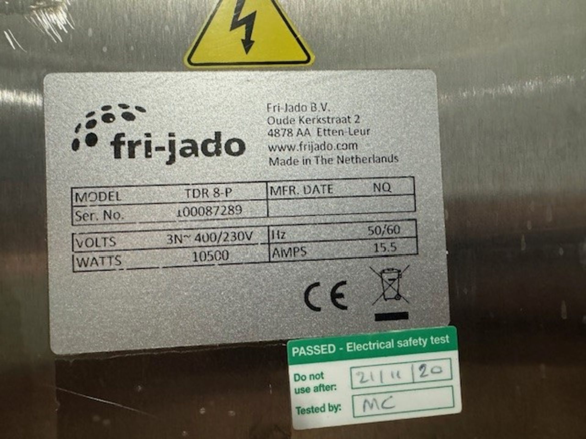 FRI-JADO (TDR 8-P) / BKI OVEN CATERING EQUIPMENT - Image 3 of 3