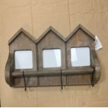HOUSE SHAPED WALL MOUNT COAT RACK 3 HOOKS PICTURE HOLDER BY BLUE MOON AT HOME NEW X 2 PCS