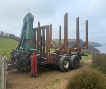TIMBER LOG TRAILER WITH HIAB – DOUBLE AXEL