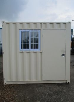 NEW 9-FOOT SECURE SHIPPING CONTAINER – WITH WINDOW & PERSONNEL DOOR