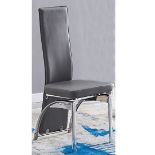 GREY FAUX LEATHER DINING CHAIR - ROMEO
