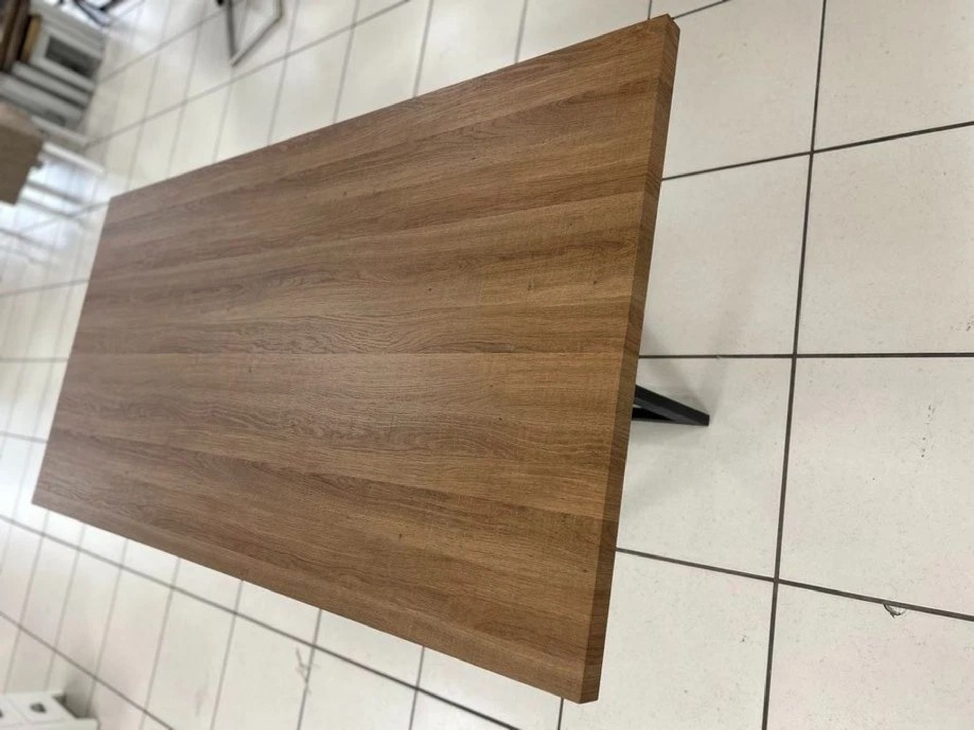 FURNITURE VILLAGE 1.8M DINING TABLE & METAL LEGS BLACK POWDER COATED - Image 5 of 5