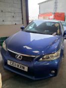 2011 LEXUS CT 200H SE-I CVT HYBRID ELECTRIC 1 PREVIOUS KEEPER - NO VAT ON HAMMER