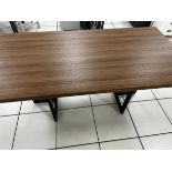 FURNITURE VILLAGE 1.8M DINING TABLE & METAL LEGS BLACK POWDER COATED