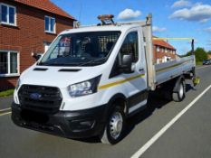 **(ONLY 61K MILEAGE)** 2023 (23 PLATE) FORD TRANSIT 350 LEADER 130BHP TDCI RWD LWB DROPSIDE PICK-UP