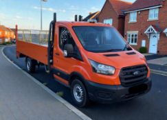 **(ONLY 103K MILEAGE)** 2020 FORD TRANSIT 350 LEADER ECOBLUE RWD 14FT FLATBED WITH TAIL LIFT