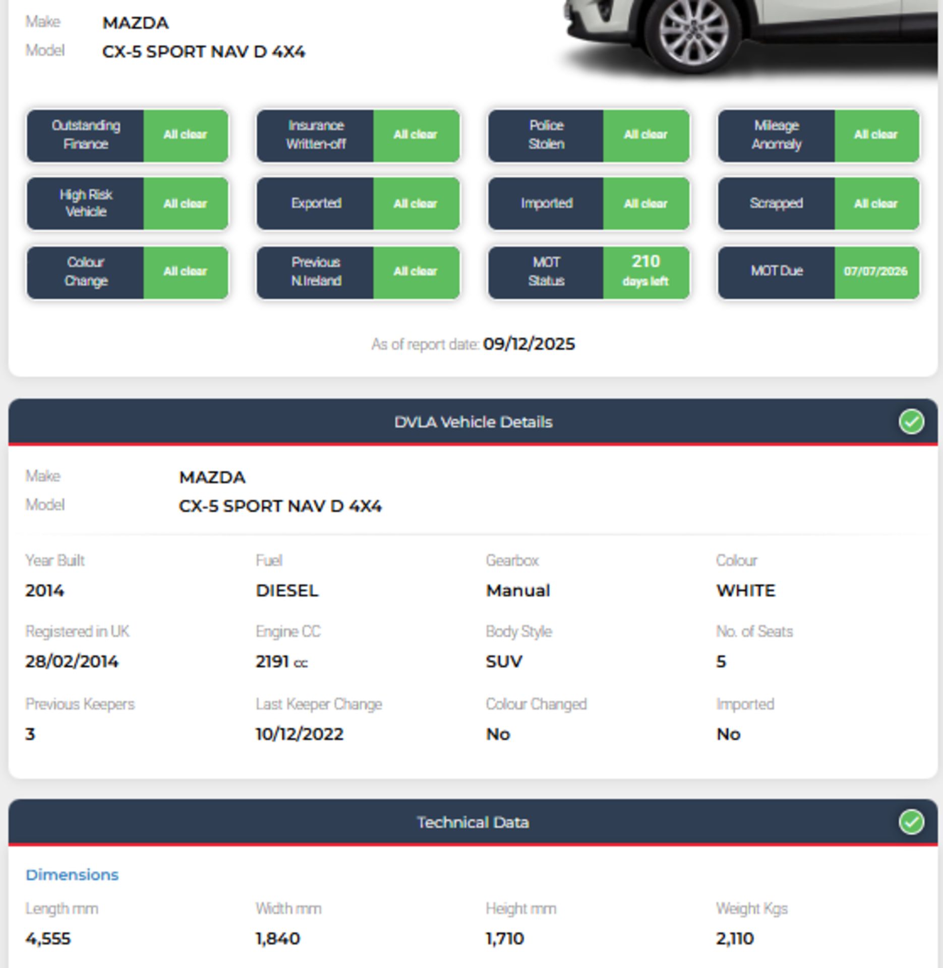 2014 MAZDA CX-5 SPORT NAV D 4X4 >>--NO VAT ON HAMMER--<< - Image 45 of 45