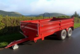 UNUSED 8 TON TIPPING TRAILER – DROP SIDE – FLOTATION TYRES – TRACTOR