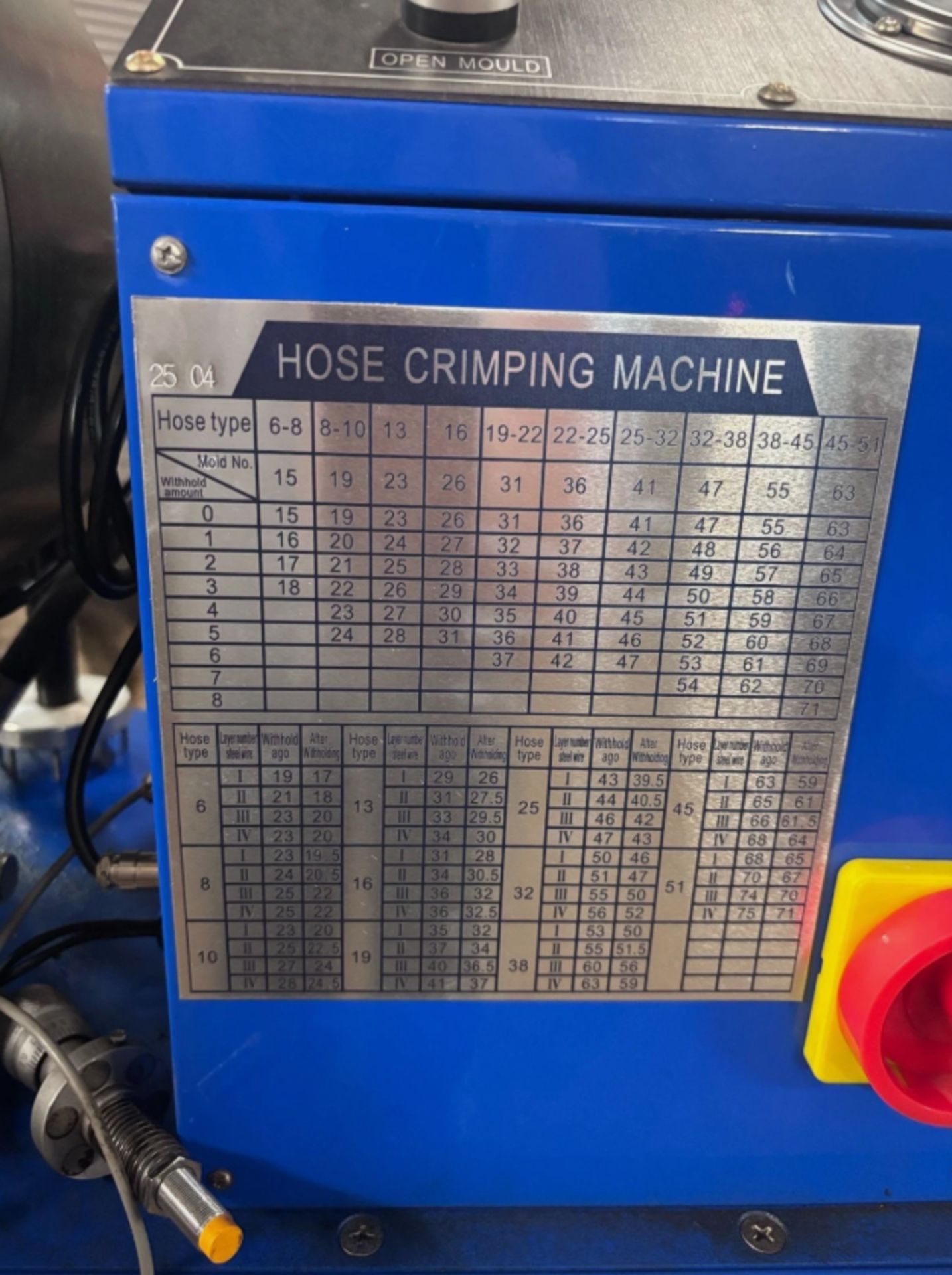 NEW CHAMPS P20 HYDRAULIC AUTOMATIC HOSE PIPE CRIMPING MACHINE - Image 6 of 10