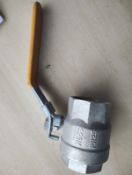 2" BRASS BSPT BALL VALVE - YELLOW LEVER HANDLE - LOCKABLE - MS58 - NEW NO BOX