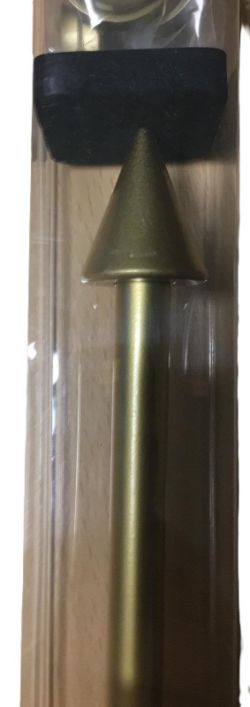 108X METAL CURTAIN POLES GOLD FINISH - CONE FINIAL DESIGN - DIA 12MM - LENGTH 200CM