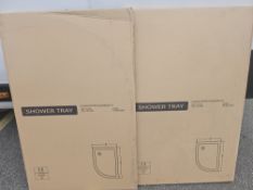 JOBLOT OF TWO SHOWER TRAYS 1200MM X 800MM OFFSET QUADRANT