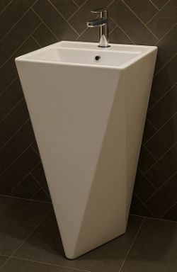 FLOOR STANDING SQUARE BASIN 500 MM DESIGNER WASHROOM BASIN HAND PEDESTAL BASIN