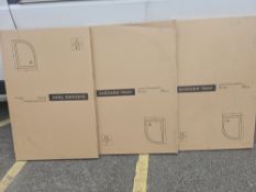 JOBLOT OF THREE SHOWER TRAYS 1200MM X 800MM OFFSET QUADRANT