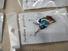 CHAKRA CRYSTAL CHIP HANGING EARRING SETS JOBLOT OF 68- BRAND NEW