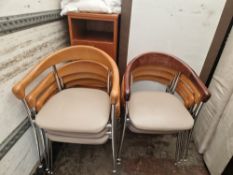 DINNING TABLE CHAIRS 3X MATCHING 2X BROWN