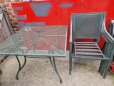 GARDEN TABLE AND 4 CHAIRS