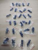 LAPIS CRYSTAL CHIP SMALL SS BEADED HANGING EARRING SETS - JOBLOT OF 29- BRAND NEW