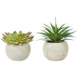 12 PCS BRAND NEW SUMMER HOME GARDEN STOCK TO CLEAR - 20CM ARTIFICIAL SUCCULENT IN CEMENT POT