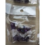 AMETHYST AND CLEAR QUARTZ CRYSTAL CHIP BRACELET JOB LOT OF 37 - BRAND NEW