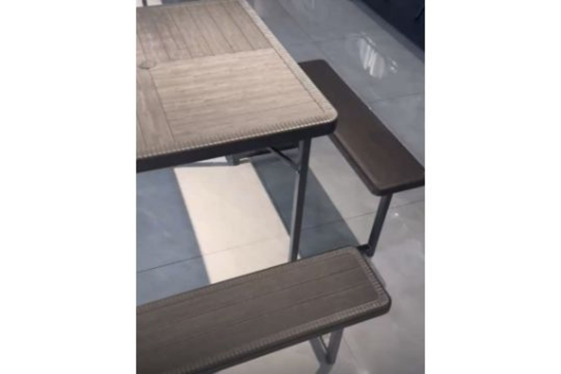 BULK LOT OF 5 NEW AND BOXED VIVOFUORI 34" SQUARE PICNIC TABLE SET. L86*W86*H74CM (TABLE) - Image 2 of 6