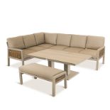 HAVANA LARGE CORNER DINING SET WITH ADJUSTABLE TABLE LUXURY ALUMINIUM GARDEN FURNITURE RRP £2669