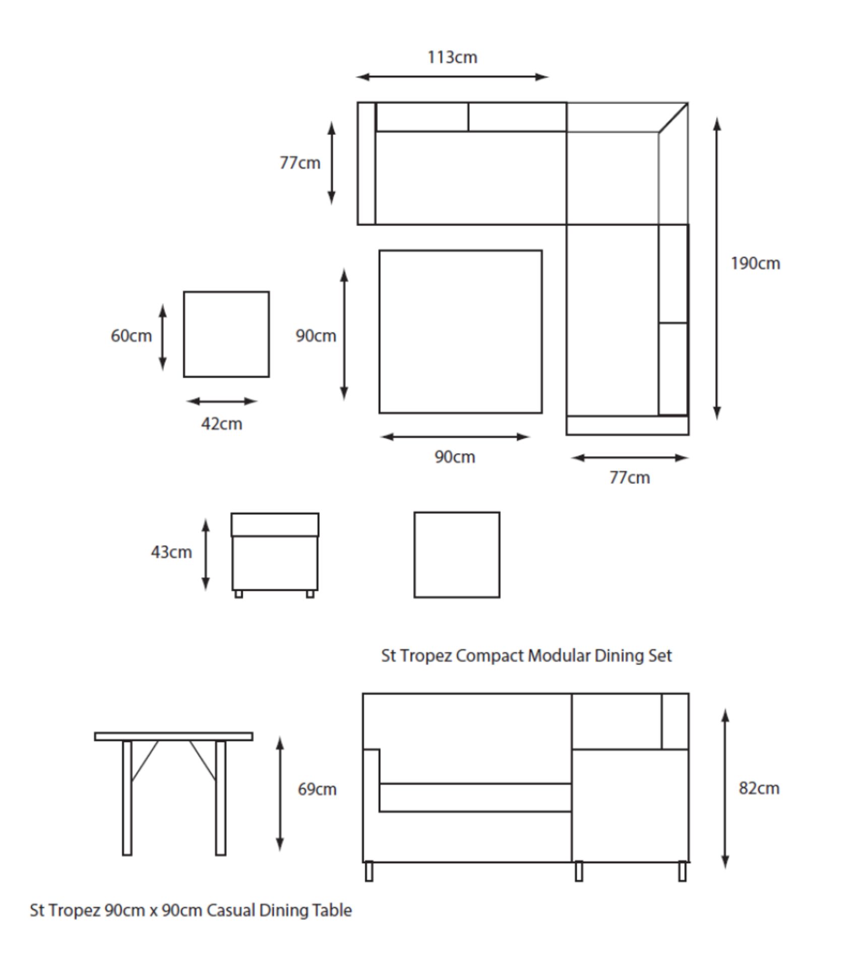 ST TROPEZ STONE MODULAR COMPACT CORNER DINING SET LUXURY RATTAN GARDEN FURNITURE RRP £1999 - Image 2 of 2