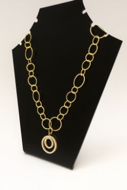 GOLD MULTI CIRCLES VERMEIL 925 SILVER ITALY NECKLACE 17