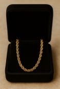 PRELOVED 9CT YELLOW GOLD ROPE CHAIN 16"