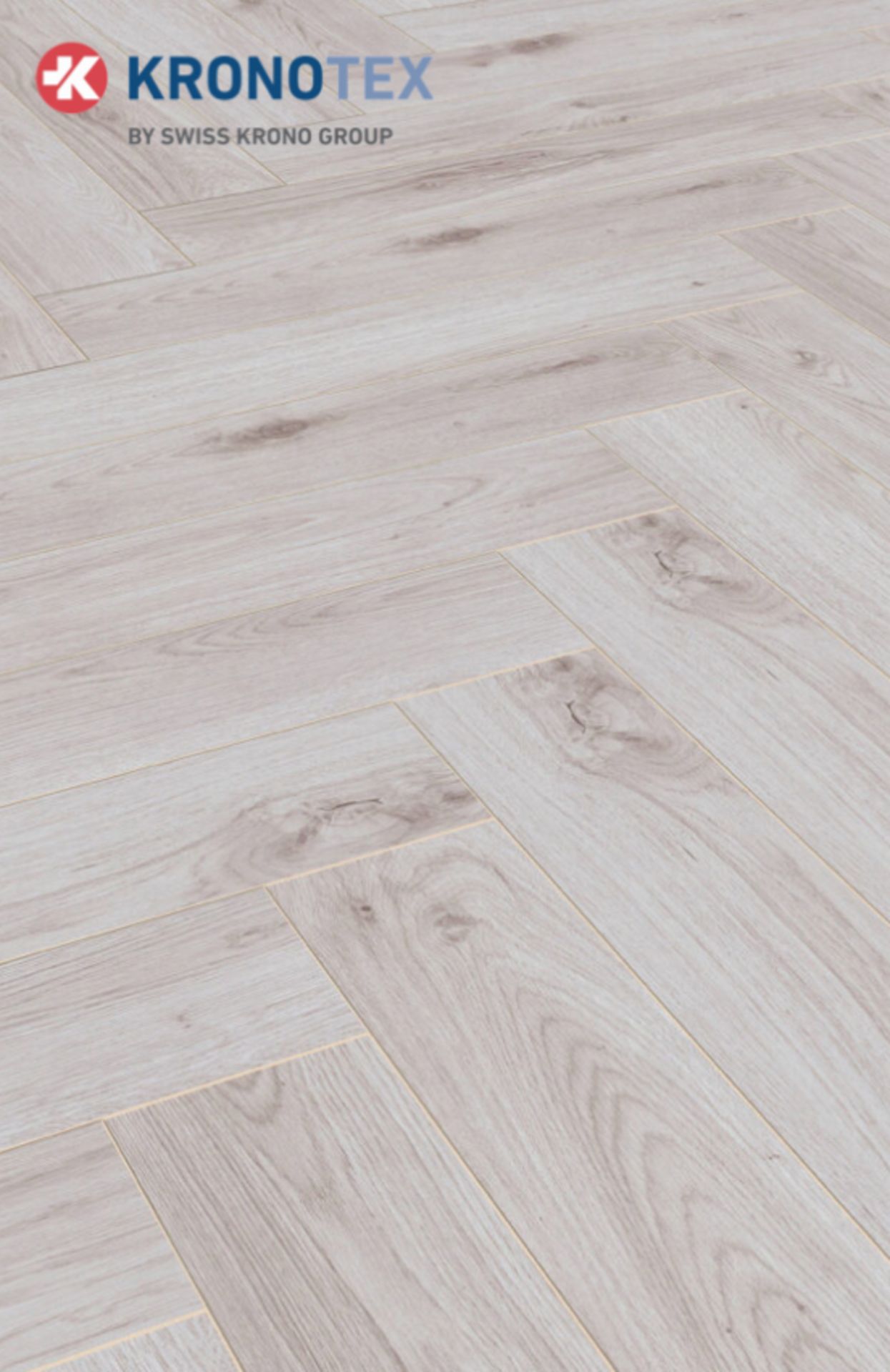 12 X PACKS (14.88M2) KRONOTEX 8MM HERRINGBONE LAMINATE – BORDEAUX OAK WHITE - RRP £1,100 - Image 3 of 4