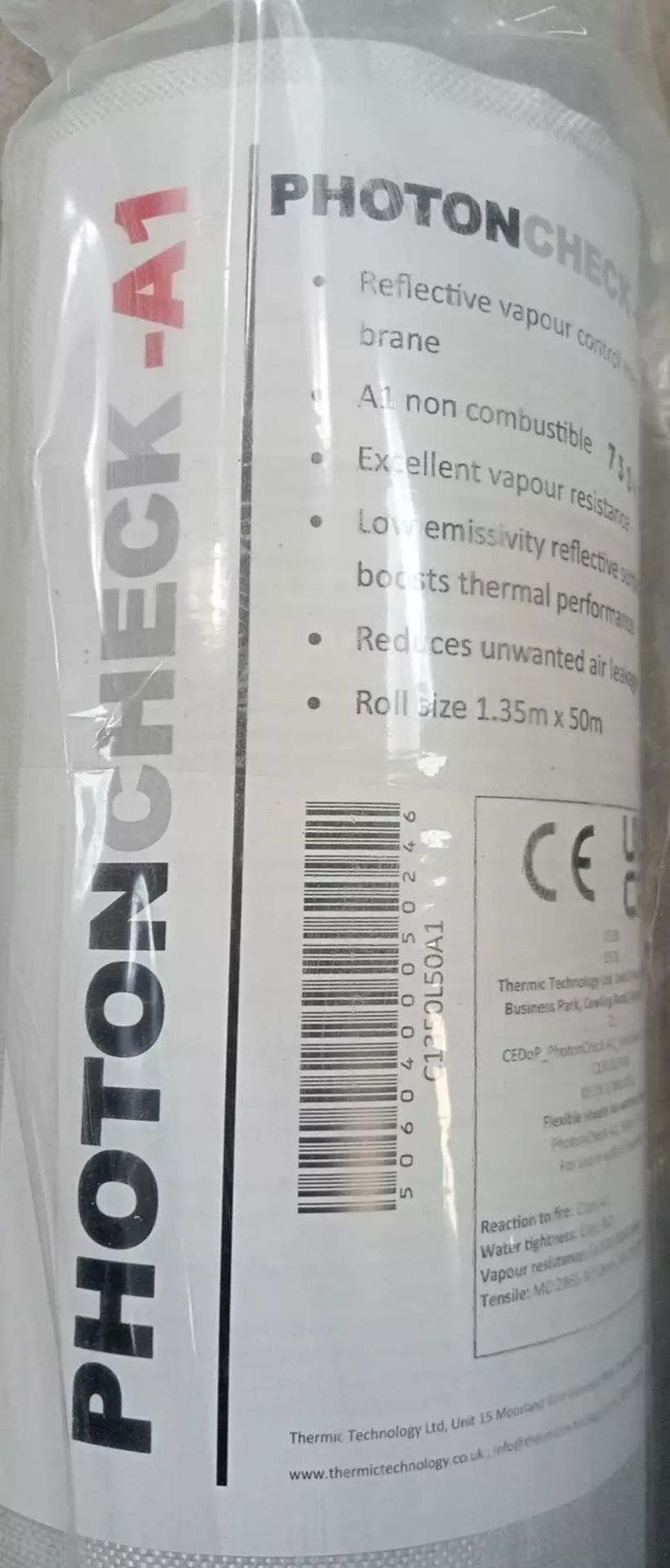 PHOTONCHECK VAPOUR CONTROL FIREPROOF MEMBRANE THERMIC TECH - A1 50 X 1.35 M - Image 3 of 5