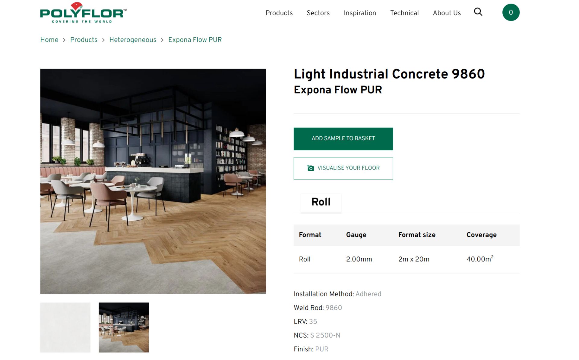 1 X ROLL (28M2) EXPONA FLOW LIGHT INDUSTRIAL CONCRETE VINYL SHEET ON ROLL - RRP £900 - Image 3 of 3