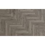 48 X PACKS (123.36M2) PREMIUM 8MM HERRINGBONE LAMINATE FLOORING DARK GREY OAK RRP £4,000