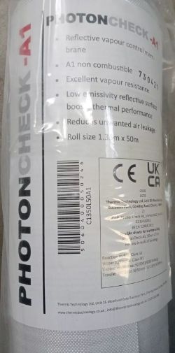 PHOTONCHECK VAPOUR CONTROL FIREPROOF MEMBRANE THERMIC TECH - A1 50 X 1.35 M