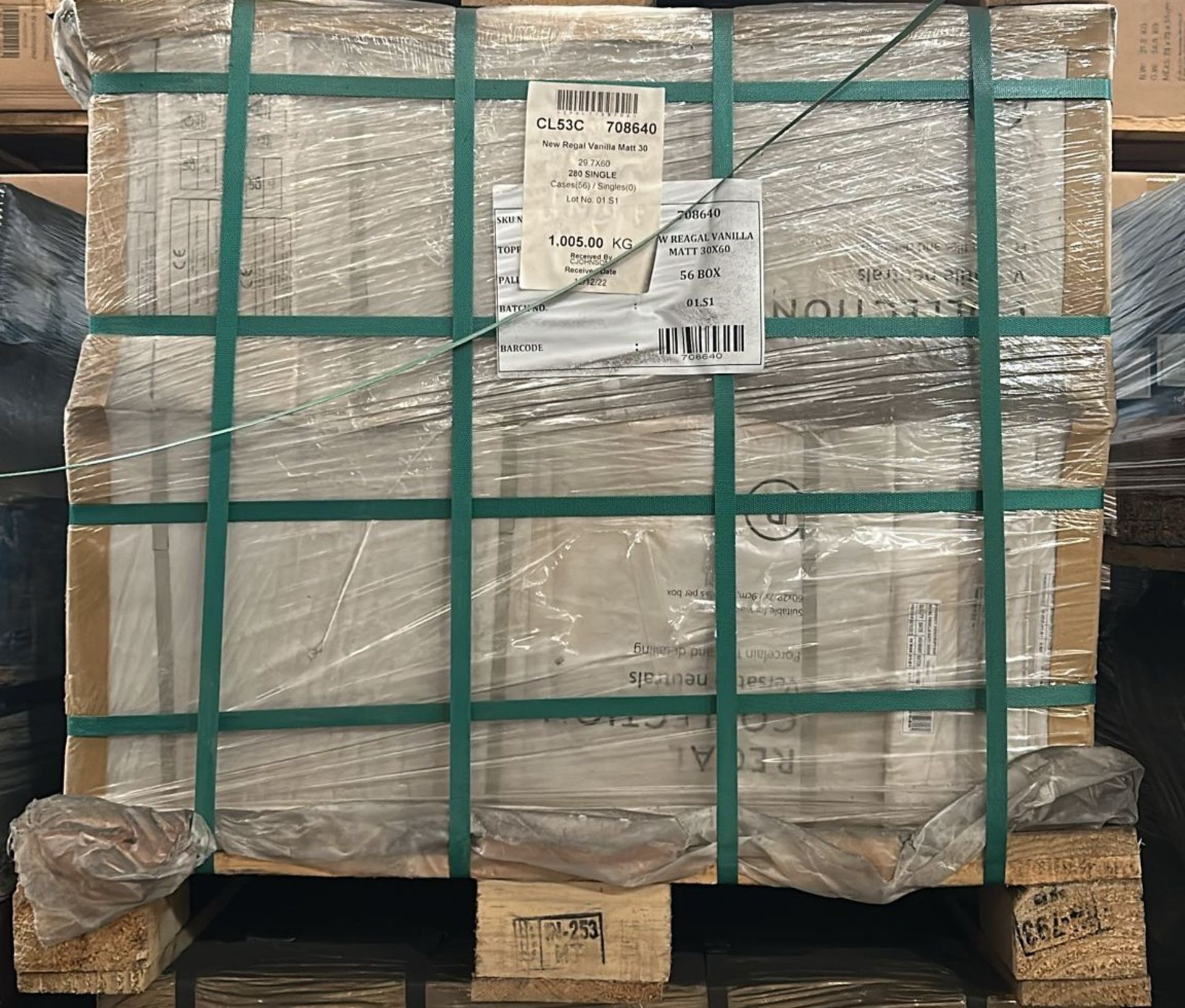 56 BXS (ONE PALLET) NEW REGAL VANILLA MATT PORCELAIN WALL & FLOOR TILES 30 X 60CM. - Image 2 of 2