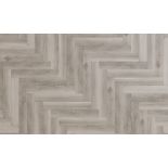 12 X PACKS (30.84M2) PREMIUM 8MM HERRINGBONE LAMINATE FLOORING LIGHT GREY OAK RRP £1,000