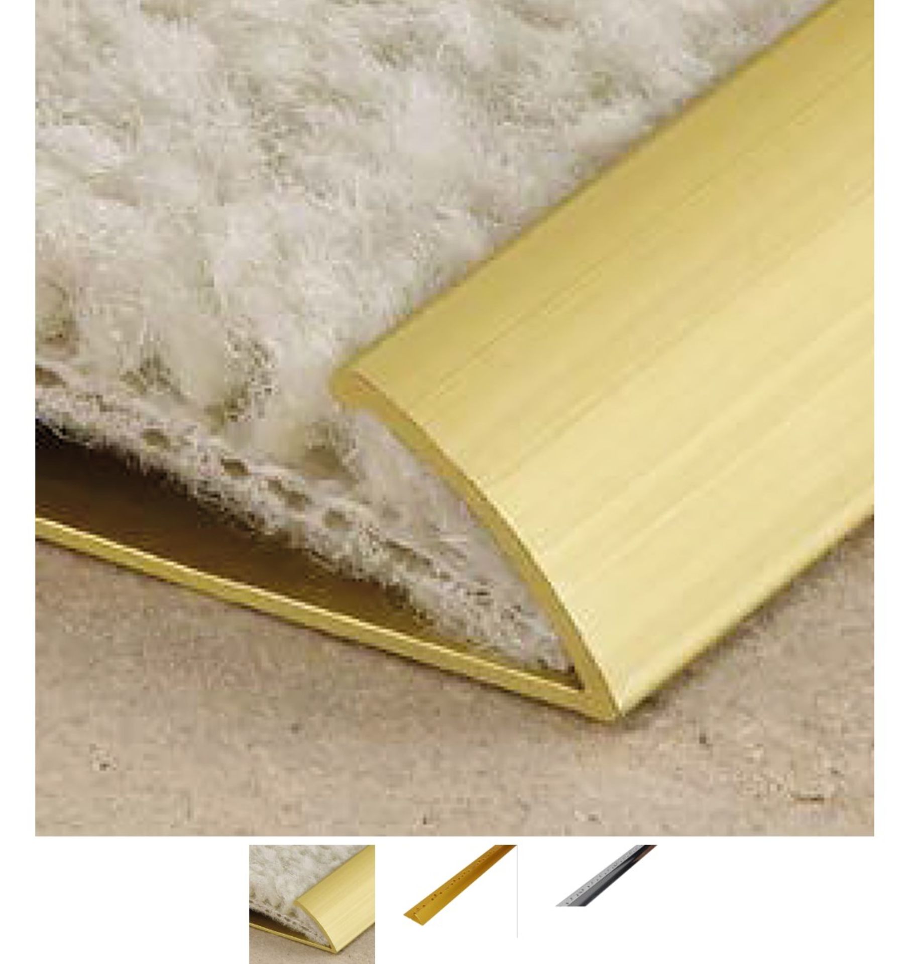 350 PIECES OF CARPET EDGING THRESHOLD SILVER - 13MM WIDE / 0.9M LENGTH