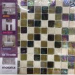 ONE PALLET (90 BXS - 900 PCS) NATURAL & DIESEL MOSAIC WALL TILE SHEETS 300X300MM.
